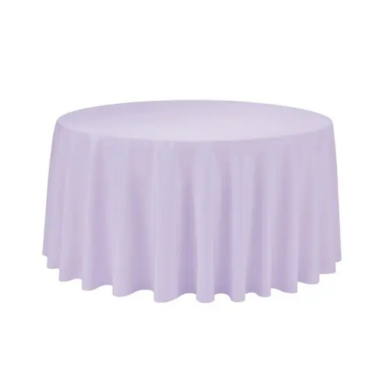 108" Round Polyester Seamless Tablecloth {5}