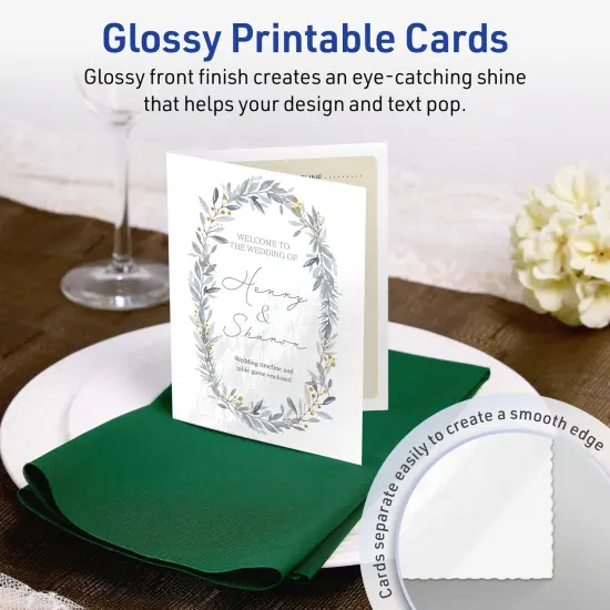 Avery Glossy White Note Cards, 4-1/4" x 5-1/2" Rectangle {2}