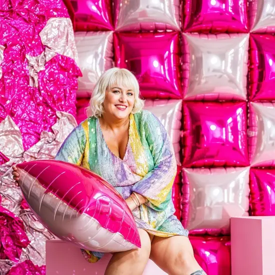 Hot Pink Square Foil Balloon Wall(pink) {3}