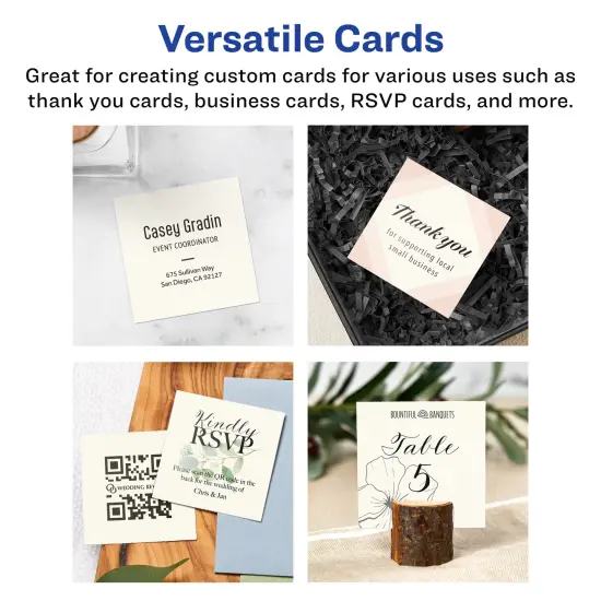 Avery 2-1/2" x 2-1/2" Square, Matte Ivory Business Cards {3}