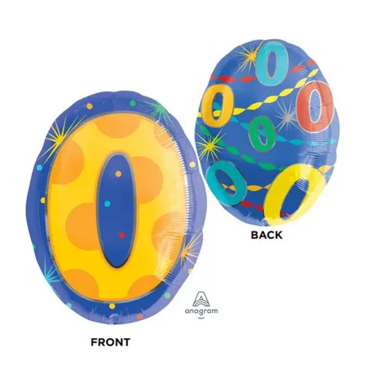 Number 0 Confetti Dots 20 Inch Foil Mylar Balloon {1}