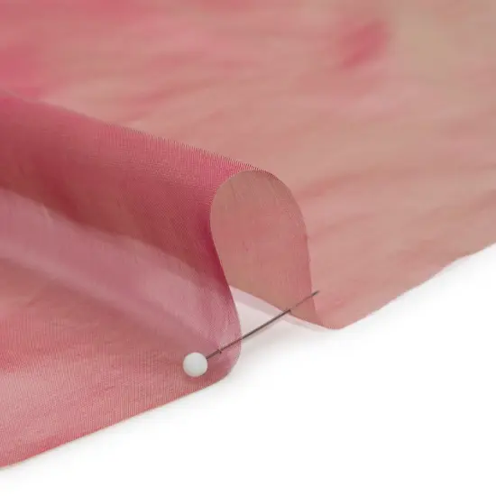 1 Yard Chiffon Like Silk Voile 54" Wide Berry & Key Lime Iridescent for Dresses & Skirts {2}