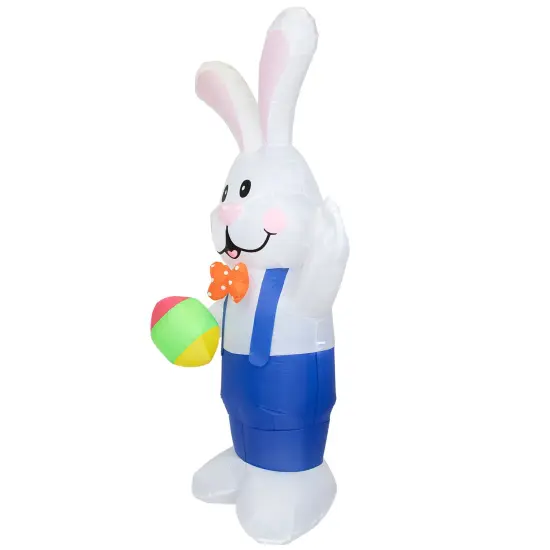 Northlight Inflatable Lighted Standing Easter Bunny with Egg Outdoor Decoration - 7' White {6}