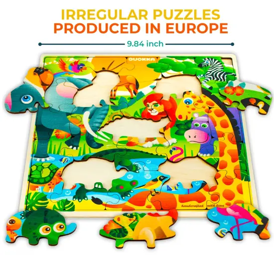 QUOKKA Wooden Africa Puzzles for Kids Ages 3-5 – 28 Pieces Toddlers Kids Puzzles Ages 4-8 Year Olds – Wood Africa Toys for Children 6-8 yo | Africa Animals {2}