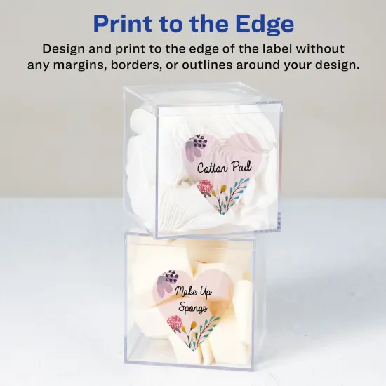 Avery Glossy Clear Heart Labels with Sure Feed, 2-9/32" x 1-27/32" {3}