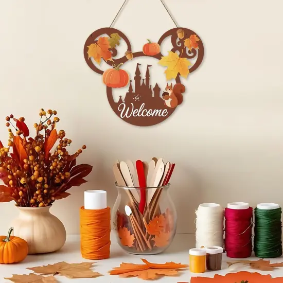 Welcome Fall Front Door Sign (Fall) {3}