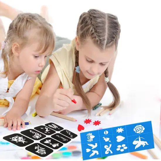 112 Piece Face & Body Paint Stencils(multicolor) {5}