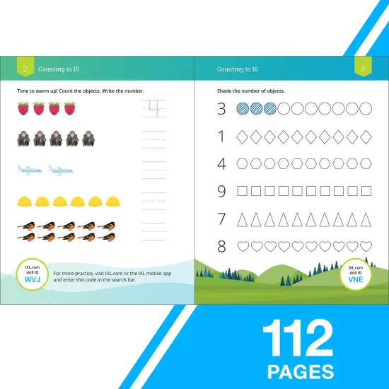IXL Addition Kindergarten Workbooks, Math Book for Kids Ages 5-6 With Adding Activities Covering Counting Skills, Basic Mathematics Facts, and How to Add Numbers up to 10 {3}