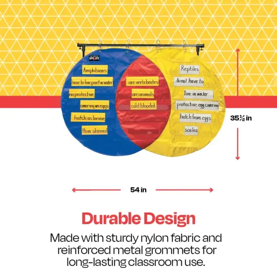School Smart Venn Diagram Pocket Chart with 3 Circles, 23 Pockets, 35-1/2 x 54 Inches {4}