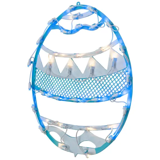Northlight LED Lighted Easter Egg Spring Window Decoration - 17"- Blue {6}
