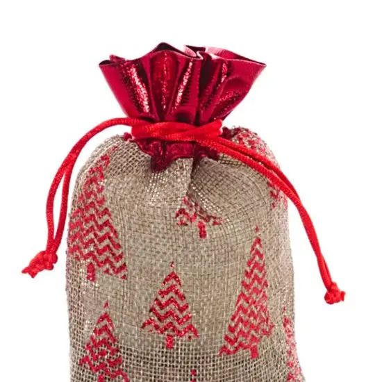 Gilded Tree Faux Jute Bag 4" x 6" Compact and Elegant {4}