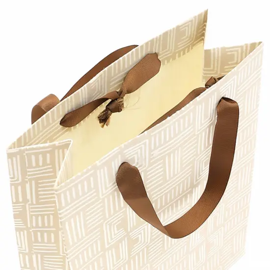 Handmade Paper Gift Bags - Set of 5, (9 X 4 X 11.5 Inch) Brown {4}