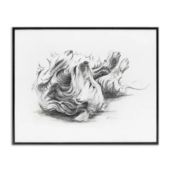 Stupell Industries Naptime Dog Drawing Framed Giclee Wall Art Design by Lindsay Kivi Fine Art {1}