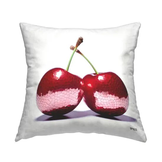 Shining Cherry Fruits Design by RB Throw Pillow  {1}