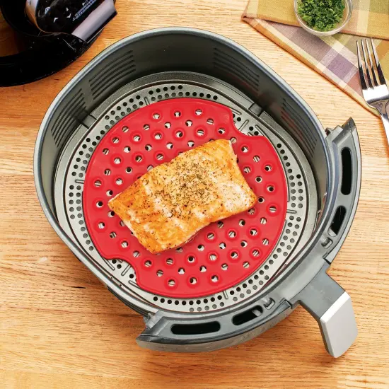 Collections Etc Non-Stick Perforated Silicone Air Fryer Basket Liner {1}
