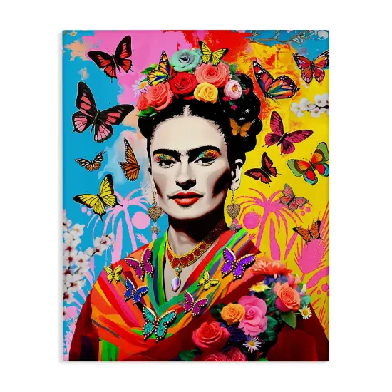 Stupell Industries Eccentric Butterflies Frida Canvas Wall Art Design by Jess Stempel {1}