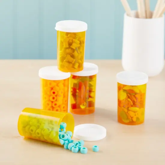50 Pack Empty Pill Bottles with Caps for Prescription Medication, 20-Dram Plastic Medicine Containers (Orange) {3}