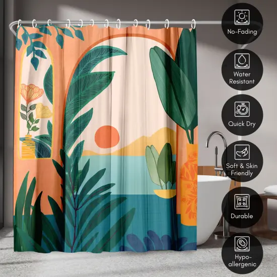 Americanflat 71" x 74" Shower Curtain, Ocean View by Modern Tropical {4}