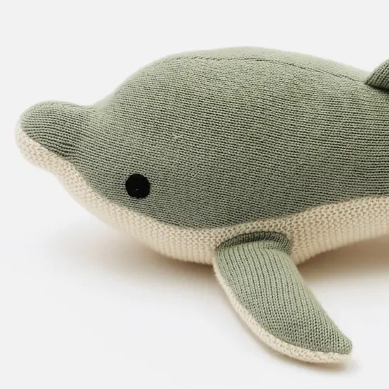 100% Handmade Cotton knitted Soft Dolphin Plush Toy sweet green {2}
