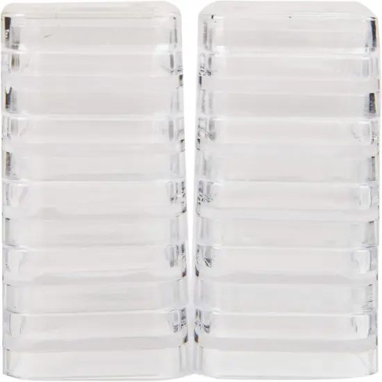 The Beadsmith Personality Case &ndash; 2 Clear Square Stacker Jar Set &ndash; Each Stack Measures 1.25 x 2.3 inches - Total 10 Jars and 2 lids, for Storage of Small Items, Crafts, Jewelry, Hardware {5}