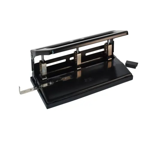 School Smart 3-Hole Heavy Duty Punch, 40 Sheet Capacity, 9/32 Inches, Black {6}