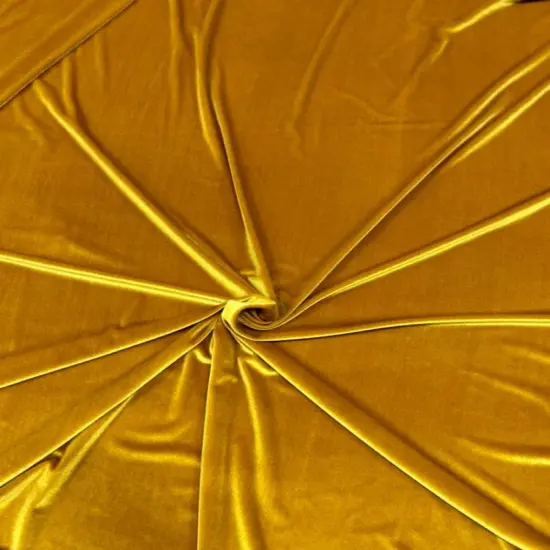 1 Yard Stretch Velvet Fabric Soft Durable Spandex Blend for Upholstery Events & Decor Gold {1}