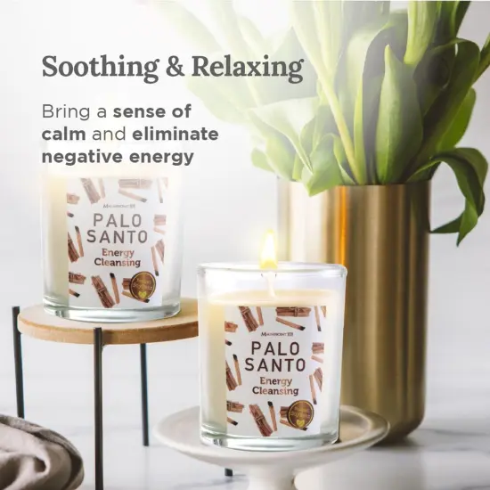 Magnificent 101 Set of 3 Long Lasting Palo Santo Smudge Candles - 42 Hour Burn, 3.5 Oz Each, Made with Soy Wax and Herb, Ideal for House Energy Cleansing, Meditation & Manifestation Multicolor {4}