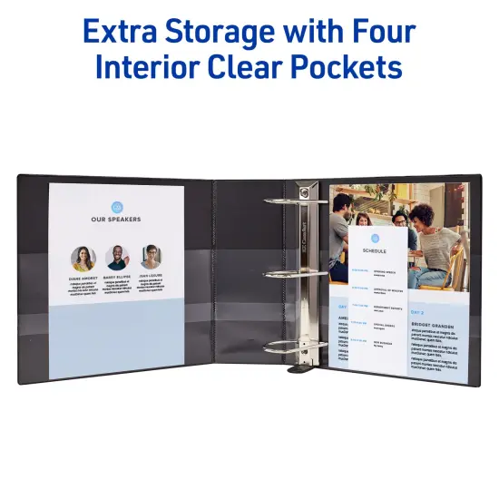 Avery Heavy-Duty View 3 Ring Binder, 4 Inch One Touch EZD Rings, 780-Sheet Capacity, 4.5 Inch Wide Spine, Customizable Clear Cover and Spine, 1 White Binder (79104) {6}