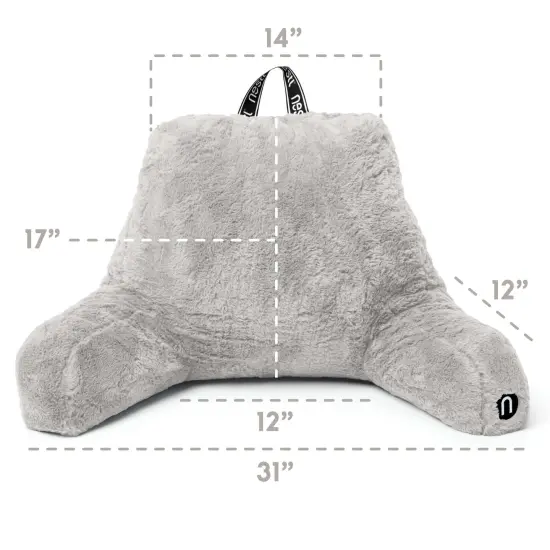 Nestl Fur Reading Pillow Light Grey {5}