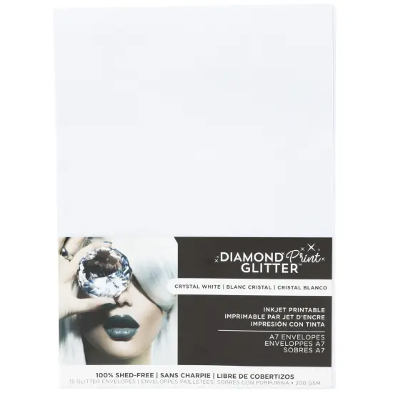 Harmony Paper Inkjet Printable Glitter EnvelopesA7-Crystal White, 200 GSM {1}
