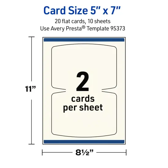 Avery Printable Arched Rectangle Flat Cards, Sure Feed Technology, 5" x 7", Matte Ivory Cardstock, Laser/Inkjet Printable, 20 Total, Great for Product Branding, Marketing, and More {11}