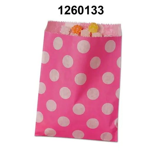 Colorful Large Dots Merchandise Bags 5 1/8" x 6 3/8" Hot Pink {3}