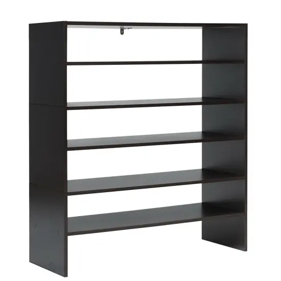 3 Pieces 31-Inch Stackable Multi-Shape Shoe Rack White {4}