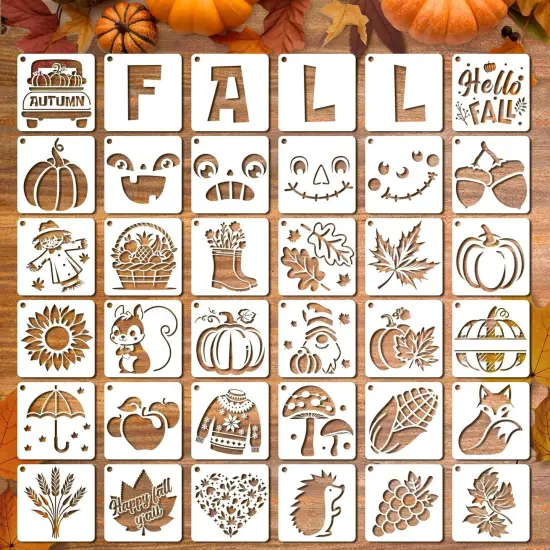 36 PCS Fall Stencils {1}