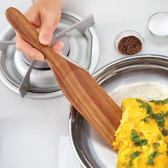 Collections Etc 3-Piece Multi-Use Wood Spurtle Utensil Set {5}