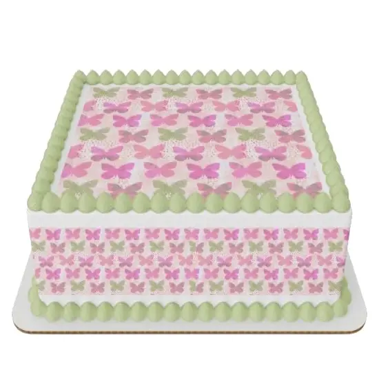 Rose and Lime Butterflies Edible Icing Sheets- Assorted Image Cake Toppers-Frosting Sheets- Cookies- Cupcake Toppers {7}