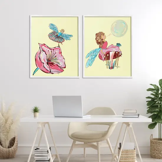 Stupell Industries Magical Ballerina Fairies 2pc Framed Giclee Set, design by Susan Lugar {2}