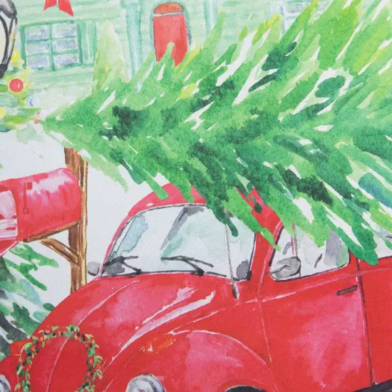 Northlight Red Car and Christmas Tree Outdoor Garden Flag 12.5" x 18" {5}