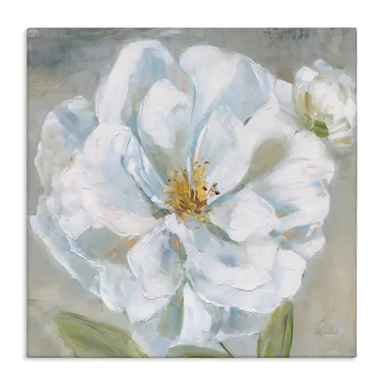 Stupell Industries Curling White Flower Petals Canvas Wall Art Design by Sally Swatland {1}