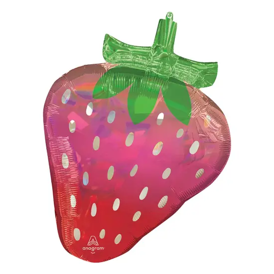 Anagram&reg; 27 Inch Fruity Mix Iridescent Strawberry Foil Mylar Balloon {4}