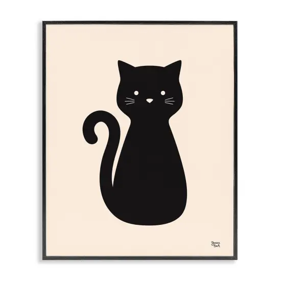 Stupell Industries Feline Grace Black Cat Framed Giclee Wall Art Design by Jessica Beck {1}