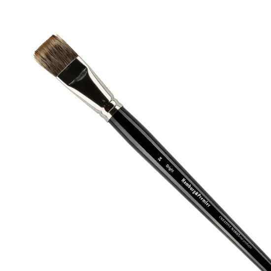 Creative Mark Hamburg Premiere Professional Oil Painting Brushes - Bright #24 Oil Paint Brush - Handmade in Germany, Natural & Synthetic Hair Blend, Long Triple-Lacquered Birch Handle {1}