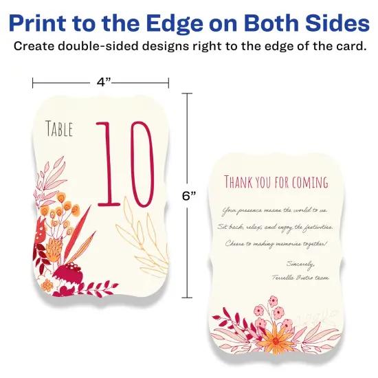 Avery 4" x 6" Rectangle Flourished Edge, Matte Ivory Postcards {6}