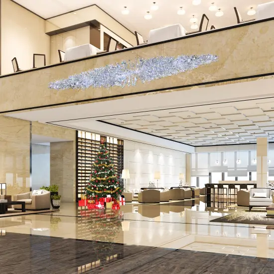 GKI/Bethlehem Lighting LED Lighted Commercial Manhattan Lightspray Christmas Swag - 9' - Silver {3}