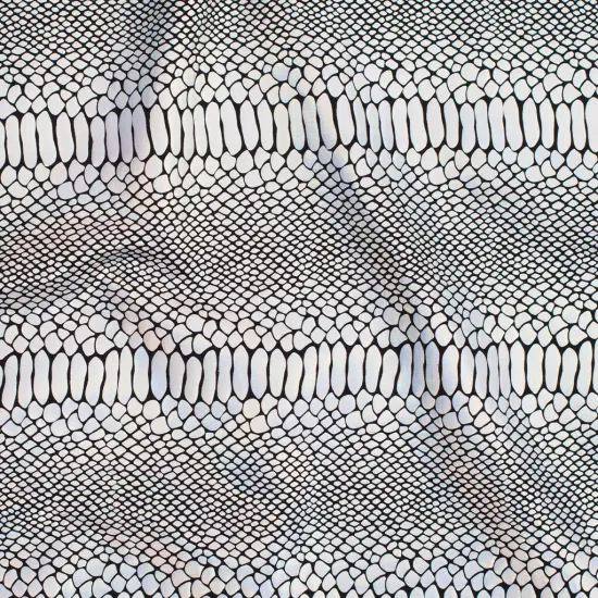 1 Yard Fever Snake Foil Stretch Nylon Spandex Fabric for Dancewear Swimwear Cosplay 56/57 Width Black Gold {7}