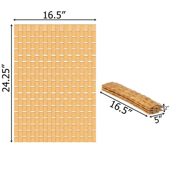 Basicwise Foldable Bamboo Bathroom Mat - Non-Slip Design for Showers, Bathtubs, Spas, and Pools - Providing Comfort, Quick Drying, and a Practical Accessory and Decorative Element for Your Home {4}