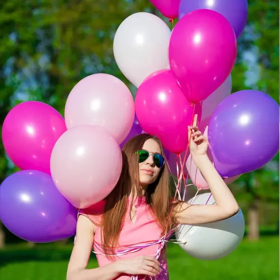 110pcs Hot Pink Balloon (Hot Pink) {3}