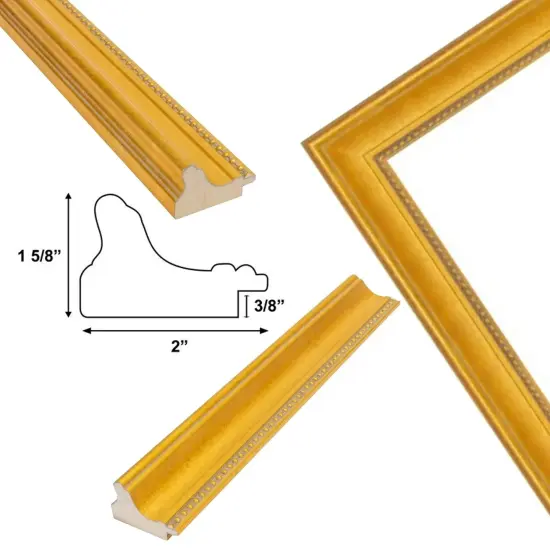 Scoop Beaded Gold Picture Frame 26x26 frame {2}