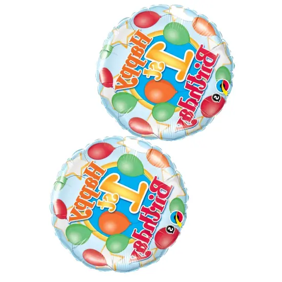 Happy 1st Birthday 18 Inch Foil Mylar Balloon {3}