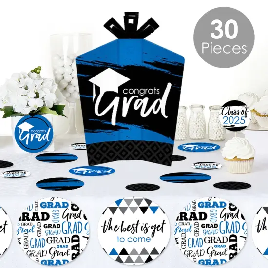 Big Dot of Happiness Blue Grad Best is Yet to Come - 2025 Royal Blue Graduation Party Decor and Confetti - Terrific Table Centerpiece Kit - Set of 30 {3}